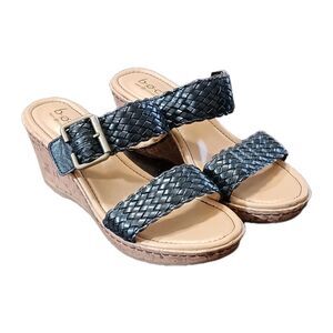 B.O.C Born Women's Black Concepts Wedge Open Toe Slip-On Sandals Size 10